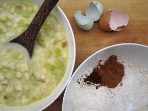 pear cake prep