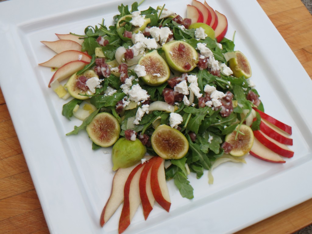 pear fig salami salad