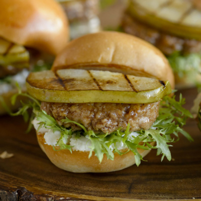 Turkey sliders with grilled pears